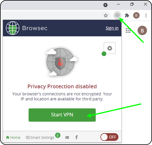 Расширение для браузера Browsec