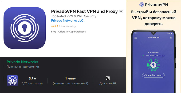 Оценка пользователей Privado VPN