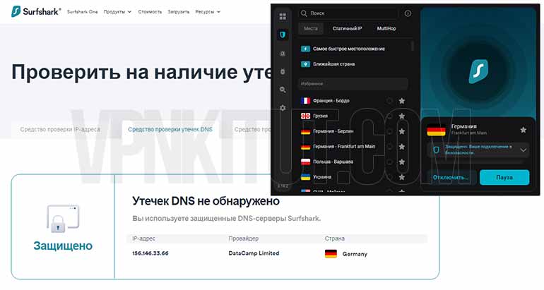 Тест утечки DNS